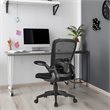 Costway Plastic and Sponge Mesh Office Chair with Lumbar Support in Black