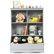 Costway 3-Tier MDF Board Multi-Functional Bookcase in Gray