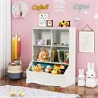 Costway 3-Tier MDF Board Multi-Functional Bookcase in White