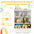 Costway 3-Tier MDF Board Multi-Functional Bookcase in White