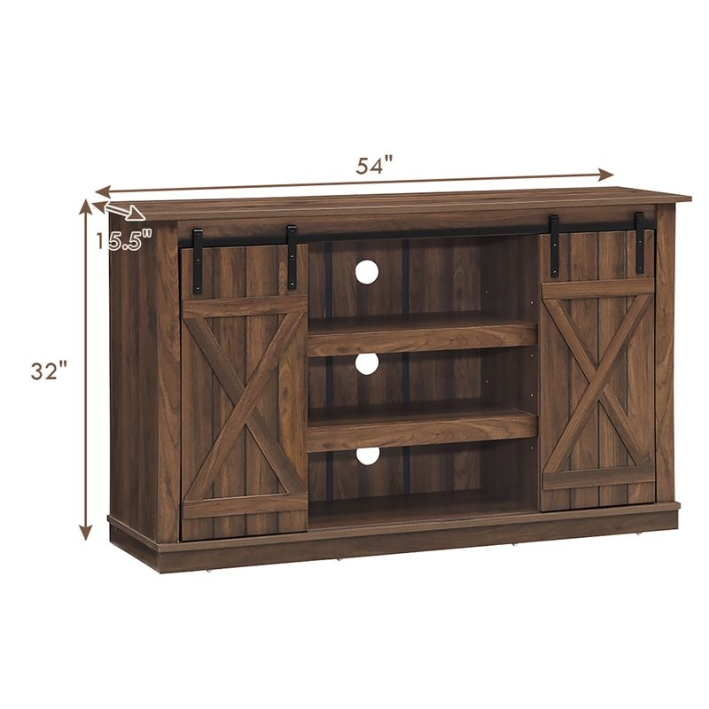 Costway Sliding Barn TV Stand/Entertainment Center for TV's up to 60