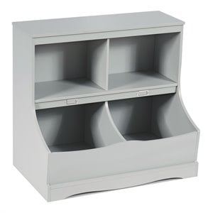 Costway 4 Storage MDF Board Multi-Functional Bookcase in Gray