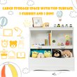 Costway 4 Storage MDF Board Multi-Functional Bookcase in White