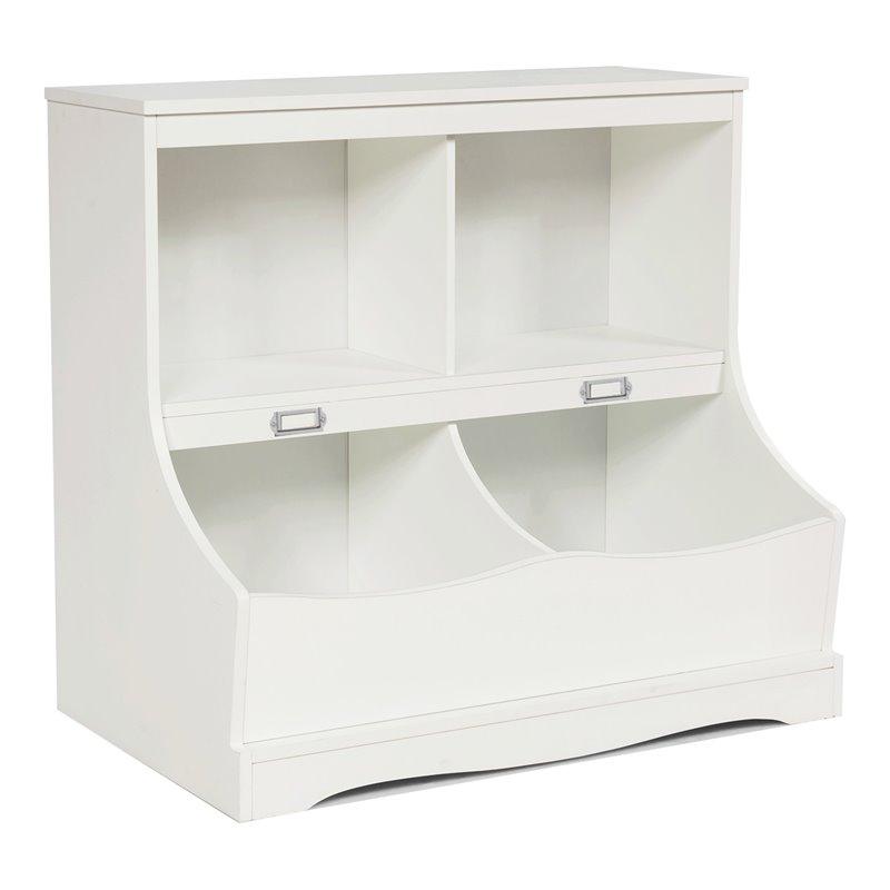 Costway 4 Storage MDF Board Multi-Functional Bookcase in White
