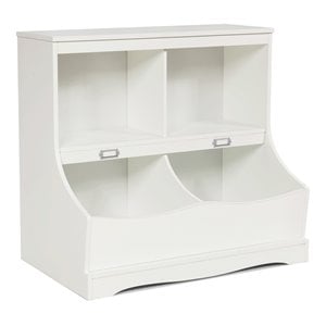 Costway 4 Storage MDF Board Multi-Functional Bookcase in White