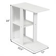 Costway Contemporary Particle Board Side Table with 3-tier Open Shelf in White