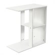 Costway Contemporary Particle Board Side Table with 3-tier Open Shelf in White