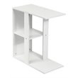 Costway Contemporary Particle Board Side Table with 3-tier Open Shelf in White