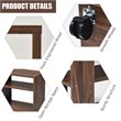 Costway 3-tier Contemporary Particle Board Side Table with 2 Wheels in Brown