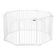 Costway 8-panel Iron and Plastic Wall Mount Adjustable Baby Safety Gate in White
