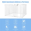 Costway 8-panel Iron and Plastic Wall Mount Adjustable Baby Safety Gate in White
