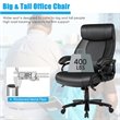 Costway Contemporary Faux Leather Big & Tall 400lb Massage Office Chair in Black