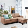 Costway Convertible Sofa Linen L-Shaped Couch with Reversible Chaise in Coffee