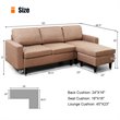 Costway Convertible Sofa Linen L-Shaped Couch with Reversible Chaise in Coffee