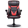 Costway PVC and Sponge Adjustable Height Swivel Rocking Gaming Chair in Red