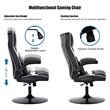 Costway PVC and Sponge Adjustable Height Swivel Rocking Gaming Chair in White