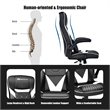 Costway PVC and Sponge Adjustable Height Swivel Rocking Gaming Chair in White