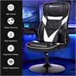 Costway PVC and Sponge Adjustable Height Swivel Rocking Gaming Chair in White