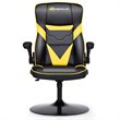 Costway PVC and Sponge Adjustable Height Swivel Rocking Gaming Chair in Yellow