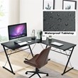 Costway 59'' L-Shaped Contemporary MDF and Iron Computer Desk in Black