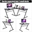 Costway 59'' L-Shaped Contemporary MDF and Iron Computer Desk in Black