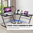 Costway 59'' L-Shaped Contemporary MDF and Iron Computer Desk in Black