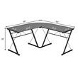 Costway 59'' L-Shaped Contemporary MDF and Iron Computer Desk in Black