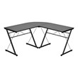 Costway 59'' L-Shaped Contemporary MDF and Iron Computer Desk in Black