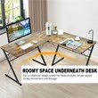 Costway 59'' L-Shaped Contemporary MDF and Iron Computer Desk in Brown