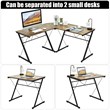 Costway 59'' L-Shaped Contemporary MDF and Iron Computer Desk in Brown
