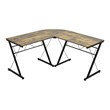 Costway 59'' L-Shaped Contemporary MDF and Iron Computer Desk in Brown