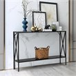 Costway 2-Tier Metal Frame Narrow Accent Side Entryway Console Table in Black