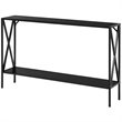 Costway 2-Tier Metal Frame Narrow Accent Side Entryway Console Table in Black
