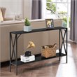 Costway 2-Tier Metal Frame Narrow Accent Side Entryway Console Table in Black