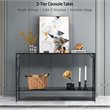Costway 2-Tier Metal Frame Narrow Accent Side Entryway Console Table in Black