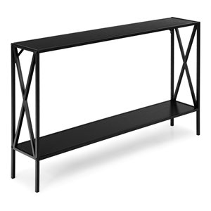 Costway 2-Tier Metal Frame Narrow Accent Side Entryway Console Table in Black