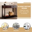 Costway Entryway Hall Accent Console Table with Drawers Bottom Shelf in Espresso
