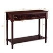 Costway Entryway Hall Accent Console Table with Drawers Bottom Shelf in Espresso