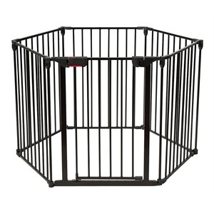 Costway 6-Panel Fence Adjustable Metal Play Yard for Baby & Pet in Black