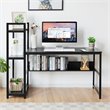 Costway Wood Multifunctional Computer Desk with 4-tier Storage shelves in Black