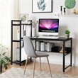Costway Wood Multifunctional Computer Desk with 4-tier Storage shelves in Black