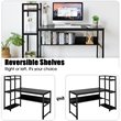 Costway Wood Multifunctional Computer Desk with 4-tier Storage shelves in Black