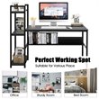 Costway Wood Multifunctional Computer Desk with 4-tier Storage shelves in Black