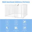 Costway 8-panel Contemporary Metal Adjustable Baby Safety Gate in White