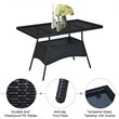 Costway 5-piece Rattan and Steel Patio Dining Set with Glass Tabletop in Black