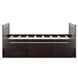 Costway Pine Wood Twin Captain's Bunk Bed with Trundle & Drawers in Espresso