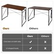 Costway Engineered Wood Folding Computer Desk with 6 Hooks in Brown