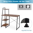 Costway Contemporary Engineered Wood Computer Desk with Shelves in Brown