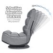 Costway Contemporary Iron and Fabric 360 Degree Swivel Gaming Chair in Gray