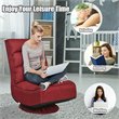 Costway Contemporary Iron and Fabric 360 Degree Swivel Gaming Chair in Red
